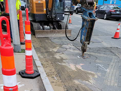 <b>Relocation of HEX manhole C19BA-203:</b>  Originally installed in October 2020, the existing 2'x3'x2'D manhole vault is b
eing relocated 25 ft further south and replaced with a larger vault.