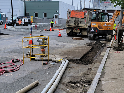 <b>Relocation of HEX manhole C19BA-203:</b>  Removed and backfilled 25 ft of 4x4in duct bank installed back in October 2020